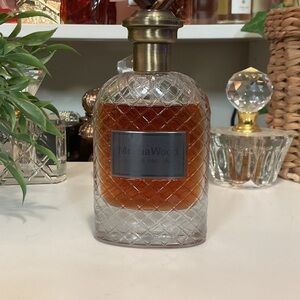 Vintage Cut-Glass Fragrance Bottle with Amber Liquid